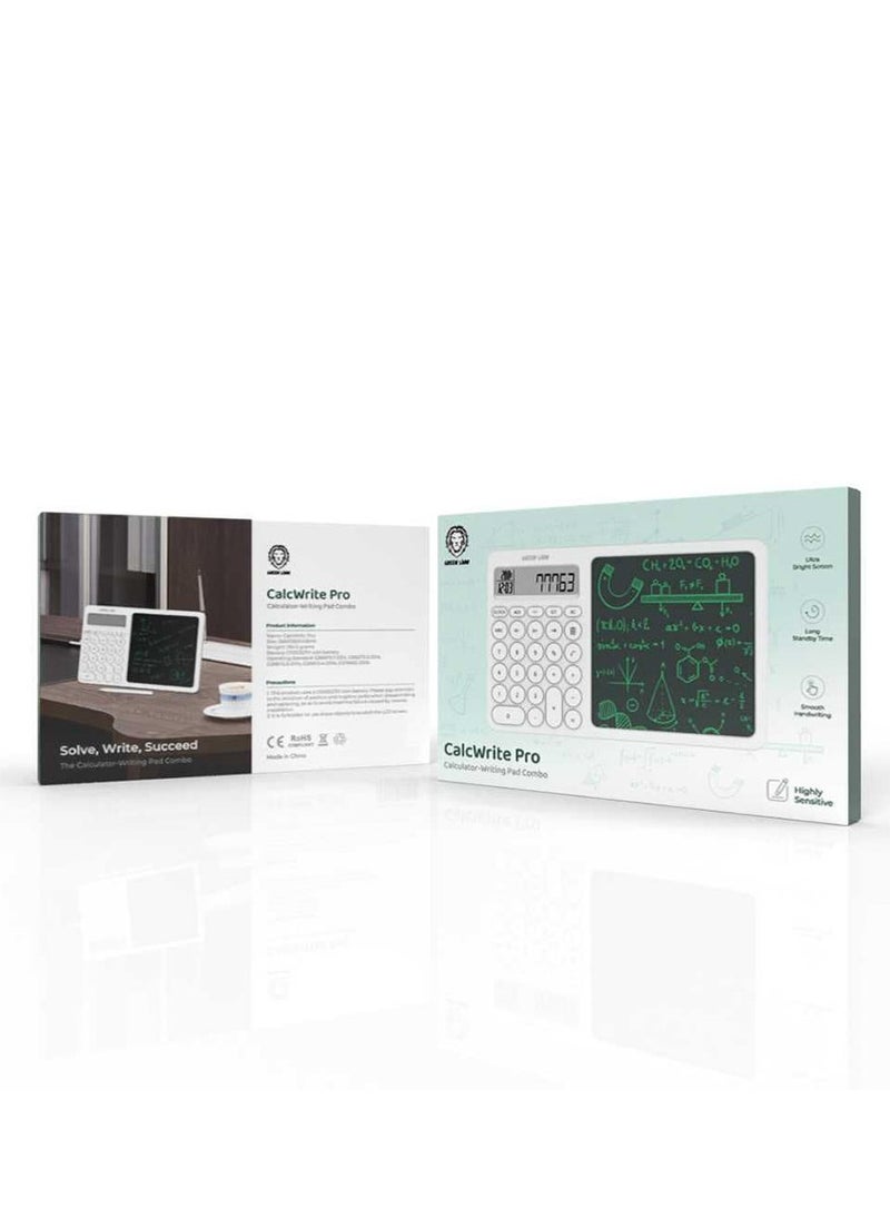 GREEN LION CalcWrite Pro Calculator - Writing Pad Combo - White  - Image 3