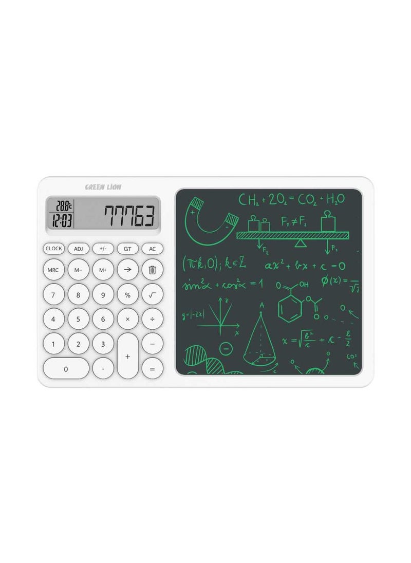 GREEN LION CalcWrite Pro Calculator - Writing Pad Combo - White  - Image 1