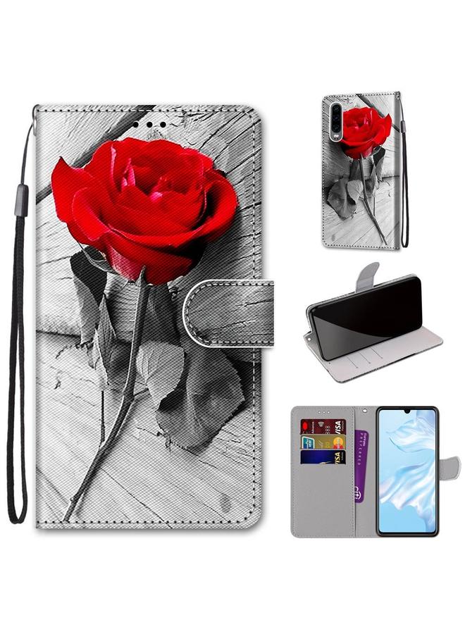 Zaboon Case For Huawei P30 Coloured Drawing Cross Texture Horizontal Flip PU Leather Case with Holder & Card Slots & Wallet & Lanyard - Image 1