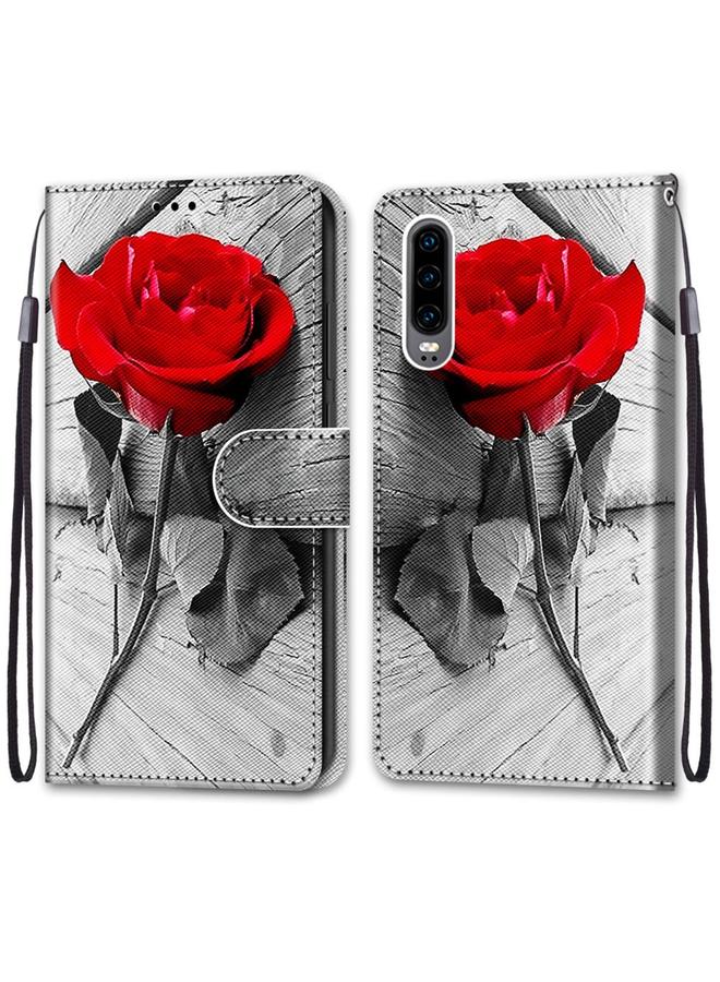 Zaboon Case For Huawei P30 Coloured Drawing Cross Texture Horizontal Flip PU Leather Case with Holder & Card Slots & Wallet & Lanyard - Image 2