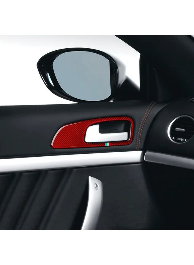 Red Carbon Fiber Door Bowl Panel Stickers For Alfa Romeo 159 2004 2011 - Image 4