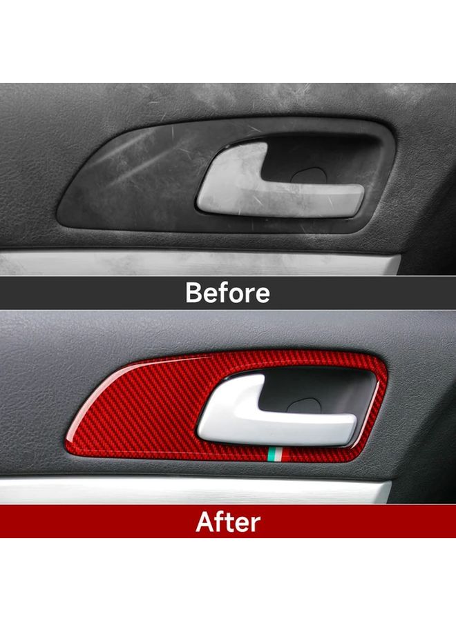 Red Carbon Fiber Door Bowl Panel Stickers For Alfa Romeo 159 2004 2011 - Image 3