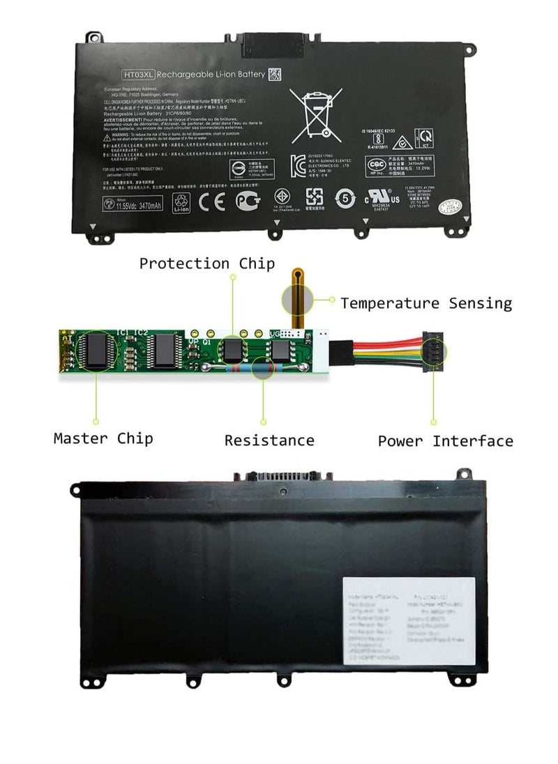 HT03XL HT03041XL Battery L11119-855 for HP Pavilion 15-CS 15-CW 15-DA 15-DB 15-DQ 15-DW 14-CE 14-CF 14-CK 14-DH 14-DK 14-DQ 17-CA 17-by HSTNN-UB7 J HSTNN-DB8R HSTNN-DB8S L11421-2C2 L11421-542