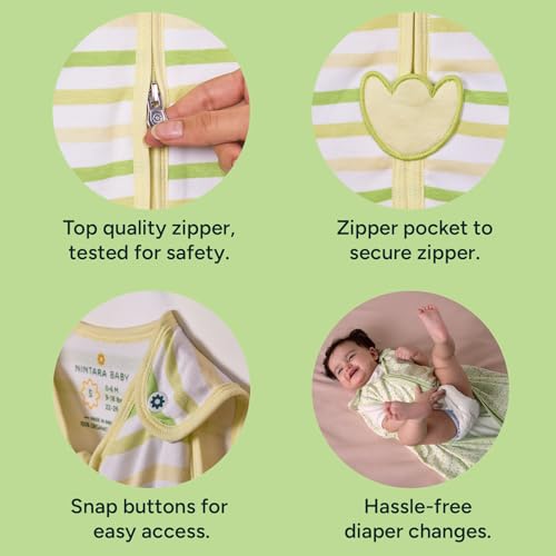 NINTARABABY 0.5 TOG Sleep Sack - Premium Organic Cotton, Lightweight Wearable Blanket for Newborns, Infants & Toddlers (9-15 Months), Unisex Baby Sleeping Bag, Gifts for Babies, Pack of 3 - Image 5