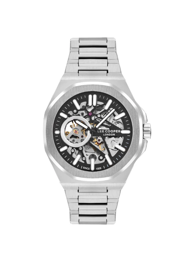 Lee Cooper Men's Watch, Automatic  Display and Metal Strap - LC07977.350, Silver