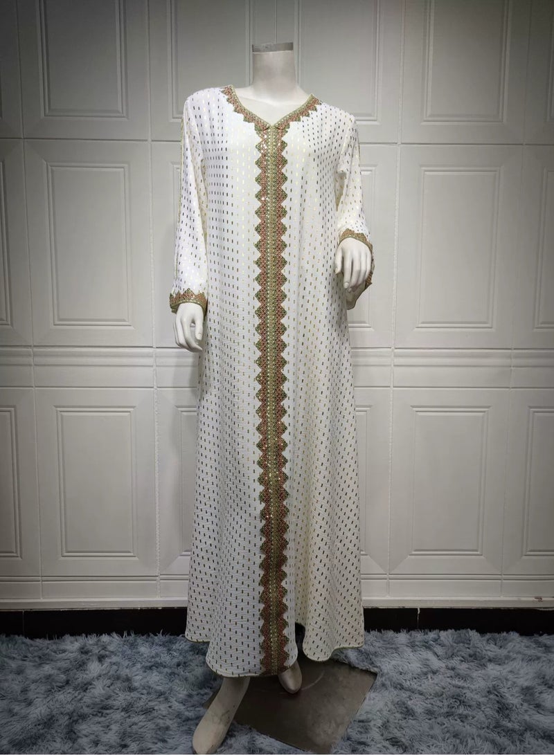 general AB146 Middle Eastern Women's 2023 Summer Embossed Robe Dress - Image 1
