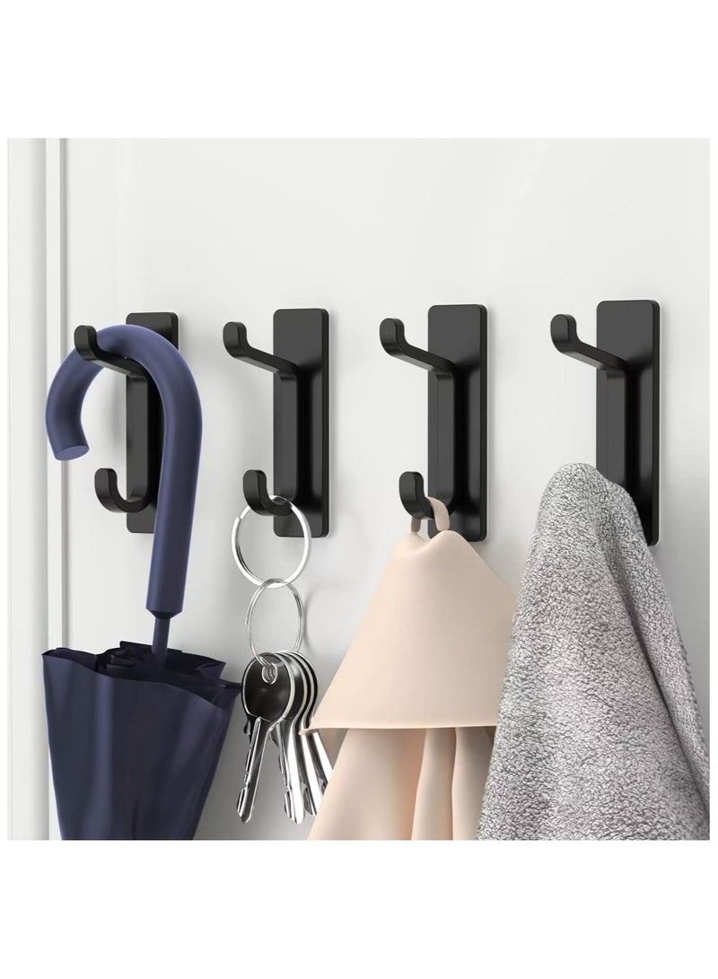 DELGREEN 4 Pack Self Adhesive wall Hooks, Heavy Duty Stainless Steel Hooks, Easy to Install Bathroom Kitchen Organizer Hooks for hanging Towel, Clothes, utensils,No Drilling Needed - Image 1