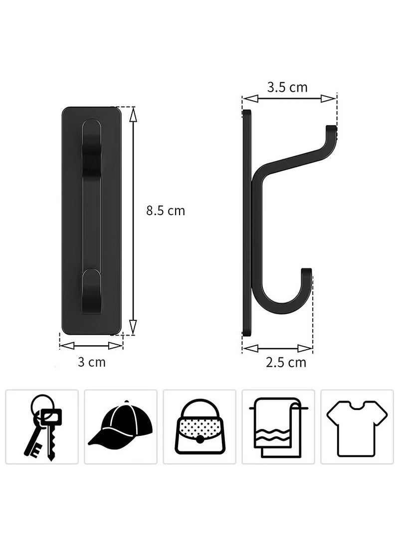 DELGREEN 4 Pack Self Adhesive wall Hooks, Heavy Duty Stainless Steel Hooks, Easy to Install Bathroom Kitchen Organizer Hooks for hanging Towel, Clothes, utensils,No Drilling Needed - Image 2