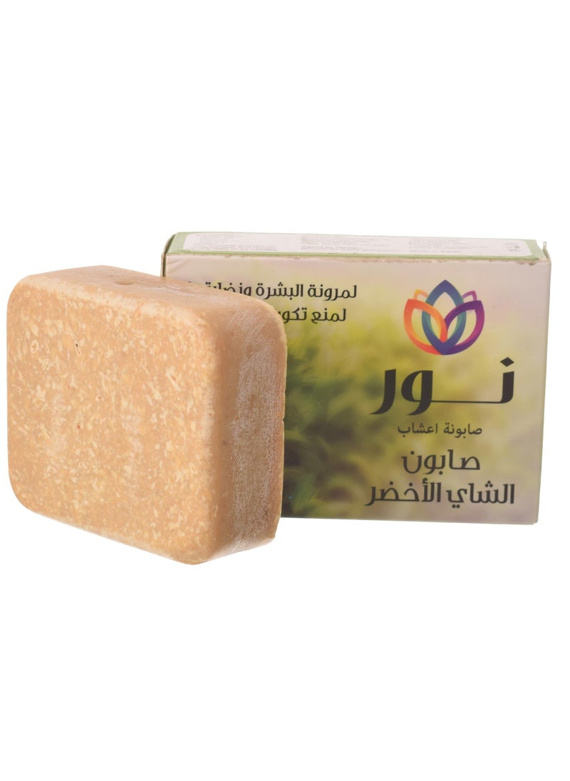 Nour - Nour Green Tea Herbal Soap for Skin Elasticity and Noseness to Prevent Acne Formation - 90 gm - Image 1