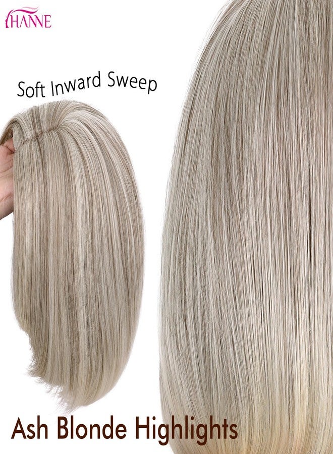 HANNE Ash Blonde Wig 12 Inches Blonde Bob Wigs for White Women Synthetic Layered Wig Highlights Wigs for Daily Use - Image 3
