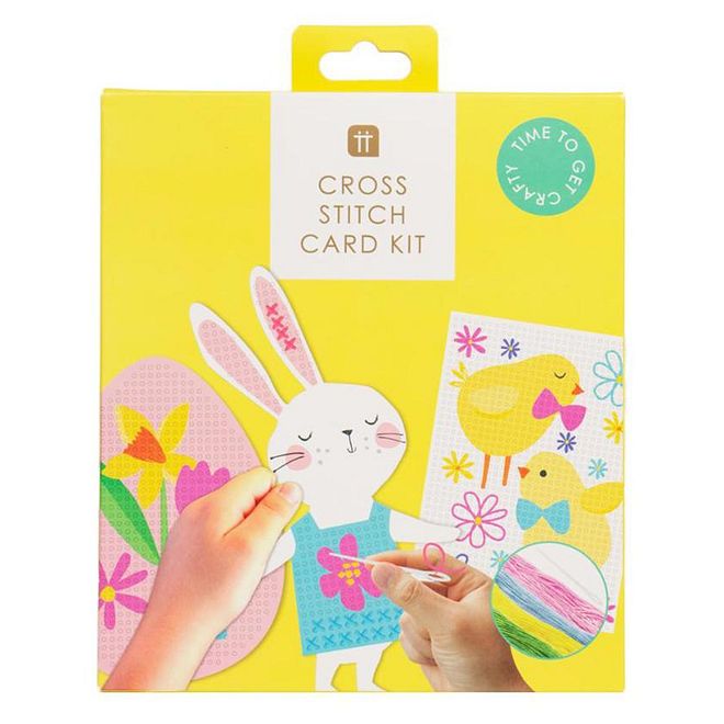 Talking Tables Easter Cross Stitch Kit for Beginners, Kids 3 Years+, DIY Card Making, 16.5x19.5cm Craft Set - Image 2