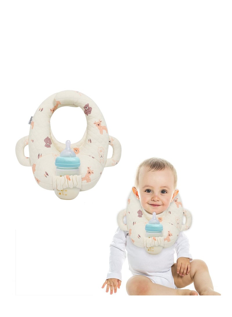 Portable Baby Nursing Pillow with Cartoon Design Adjustable Bottle Holder and Support Cushion for Newborns Anti-Spit Up Soft Pad - Image 1
