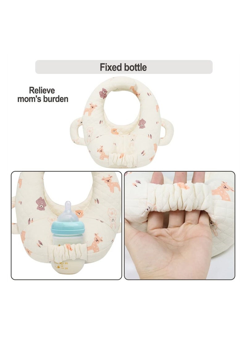 Portable Baby Nursing Pillow with Cartoon Design Adjustable Bottle Holder and Support Cushion for Newborns Anti-Spit Up Soft Pad - Image 3