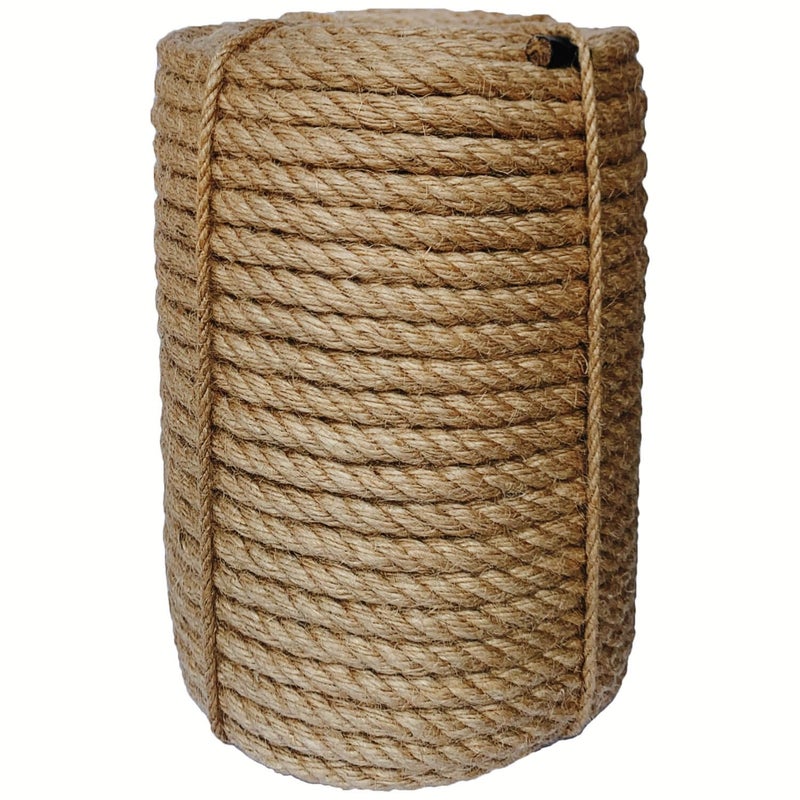 ILIKEEC Jute Rope 14mm 164 Feet 85lb Thick Garden Jute Twine String for DIY Cat Scratcher Gardening Bundling and Wall Hanging Craft Decorative Brown