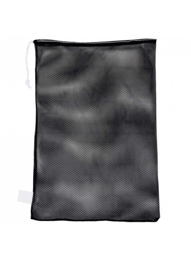 Champion Sports Mesh Sports Equipment Bag, Black, 24x36 Inches - Multipurpose, Nylon Drawstring Bag with Lock and ID Tag for Balls, Beach, Laundry