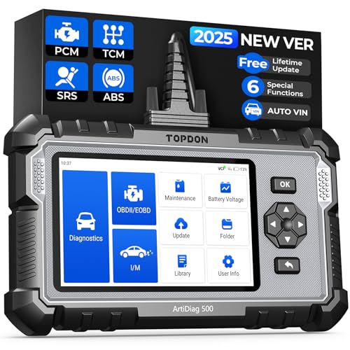 Topdon OBD2 Scanner TOPDON AD500, Oil SAS Throttle TPMS BMS EPB Reset, Engine ABS SRS Transmission, Diagnostic Scan Tool, AutoVIN, Car Check Engine Code Reader with Battery Test, Lifetime Wi-Fi Free Update - Image 1