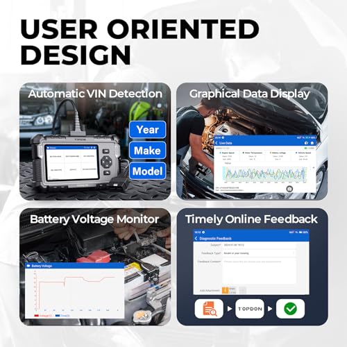 Topdon OBD2 Scanner TOPDON AD500, Oil SAS Throttle TPMS BMS EPB Reset, Engine ABS SRS Transmission, Diagnostic Scan Tool, AutoVIN, Car Check Engine Code Reader with Battery Test, Lifetime Wi-Fi Free Update - Image 4