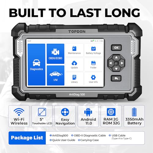 Topdon OBD2 Scanner TOPDON AD500, Oil SAS Throttle TPMS BMS EPB Reset, Engine ABS SRS Transmission, Diagnostic Scan Tool, AutoVIN, Car Check Engine Code Reader with Battery Test, Lifetime Wi-Fi Free Update - Image 5