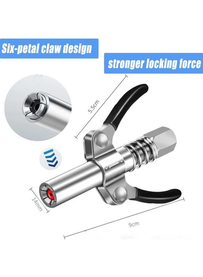 FACITE Grease Gun Coupler Grease Gun Fittings Grease Gun Tip Quick Lock and Release Lube Dual Handle Heavy Duty Grease Nozzle Coupler, Compatible With all Grease Guns 1/8" Npt ends Accessories 12000 PSI - Image 2