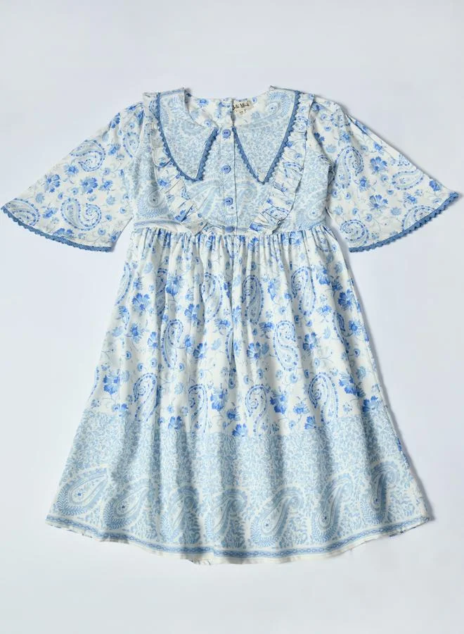 BELLA MODA Floral Peter Pan Dress