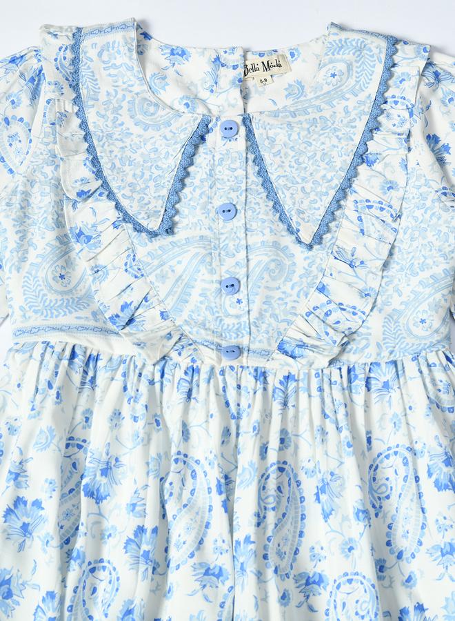 BELLA MODA Floral Peter Pan Dress - Image 3