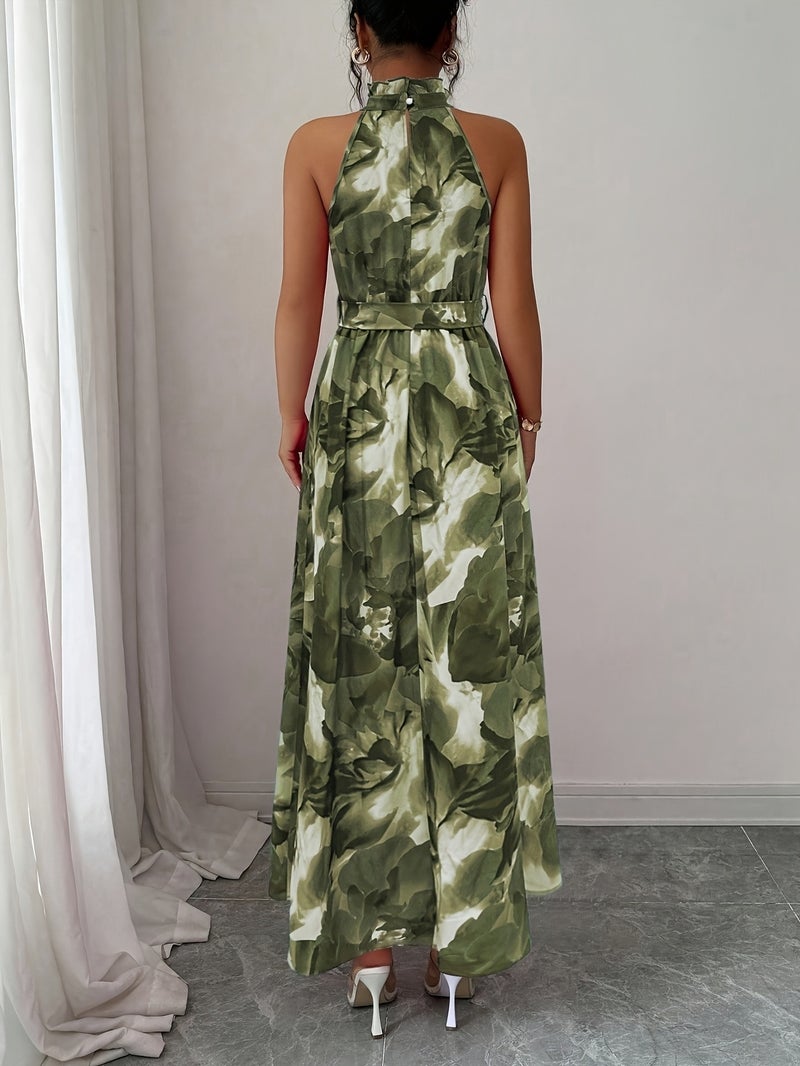 Women's Fashion Spring\u002FSummer Sleeveless Elegant Belted Flowy Dress + LLDX - Image 4