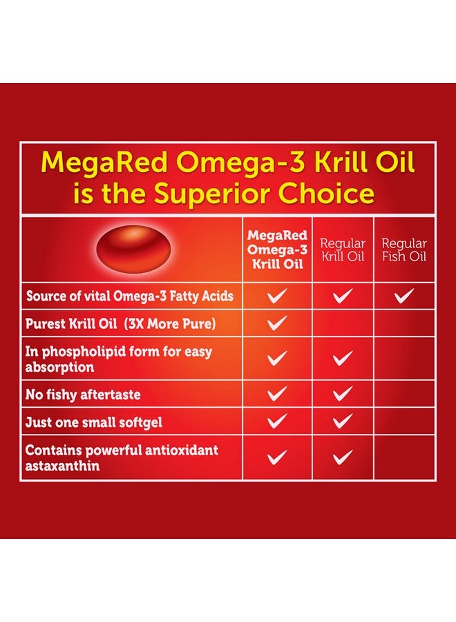 Megared Omega3 Krill Oil 350Mg Softgels (60 Count In A Bottle) Epa & Dha Omega3 Fatty Acids With No Fishy Aftertaste Unlike Fish Oil Contains Antioxidant Astaxanthin - Image 4