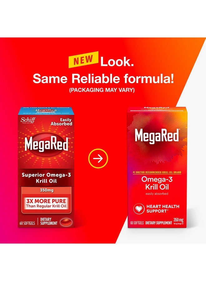 Megared Omega3 Krill Oil 350Mg Softgels (60 Count In A Bottle) Epa & Dha Omega3 Fatty Acids With No Fishy Aftertaste Unlike Fish Oil Contains Antioxidant Astaxanthin - Image 3