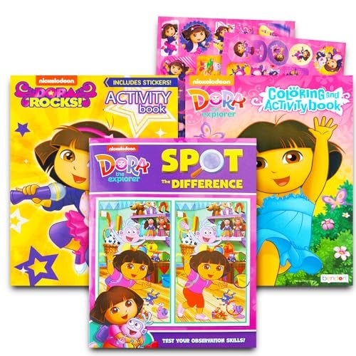 Dora the Explorer Coloring Book Super Set - 3 Dora Coloring Books Bundle with Dora Play Pack (Dora and Friends Party Supplies) - Image 5