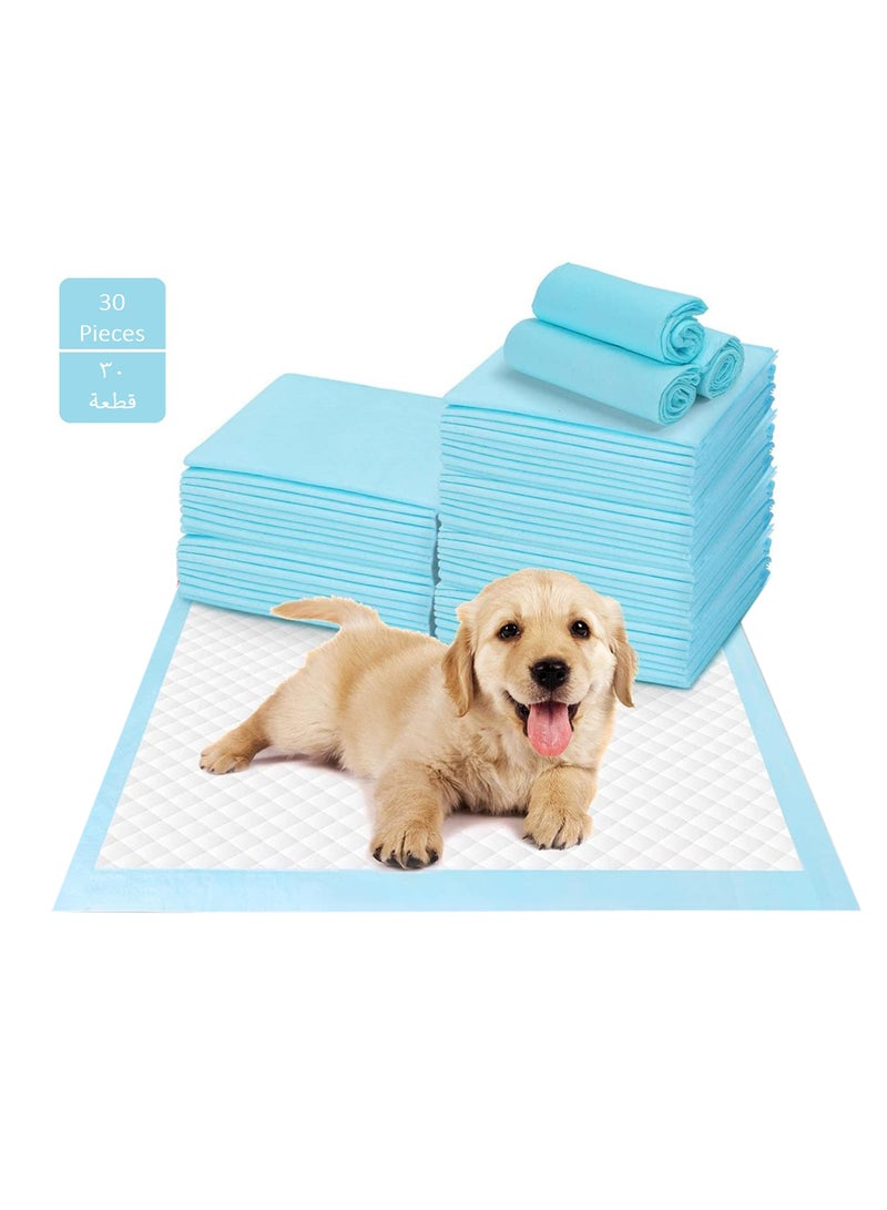 شيري ميديكال سابلاي 30 قطعة من وسادات التدريب للحيوانات الأليفة مقاس 60 سم × 45 سم وسادات فائقة الامتصاص من أجل الكلاب ، وسادات تدريب على النونية مقاومة للتسرب للحيوانات الأليفة والكلاب والقطط والأرانب و الطيور - Image 1