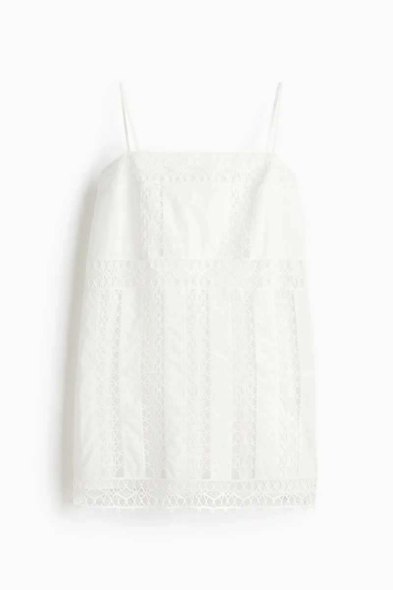 اتش اند ام فستان برباط مزين بالدانتيل