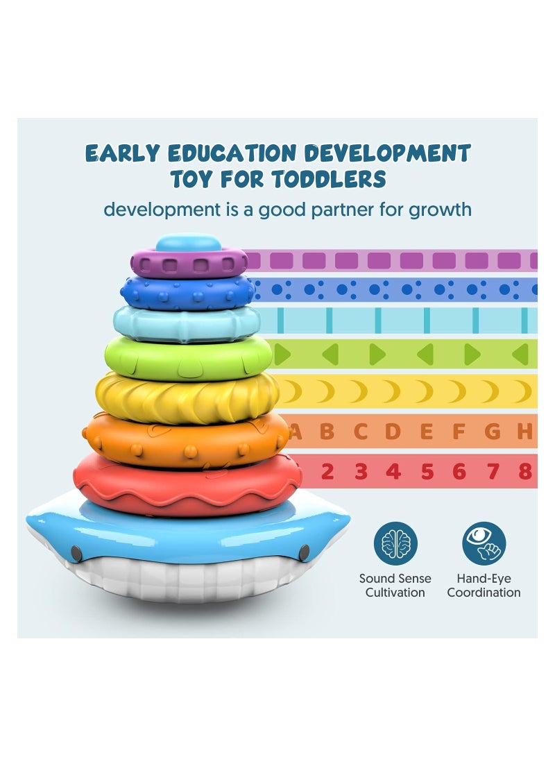 KASTWAVE Stacking Toys Baby Blocks, Sensory Montessori Stacking Toys for Toddlers, Development Teething Infant Toy, Learning Educational Gifts for 6 9 12 18 Months, Early Education Educational Toys - Image 4