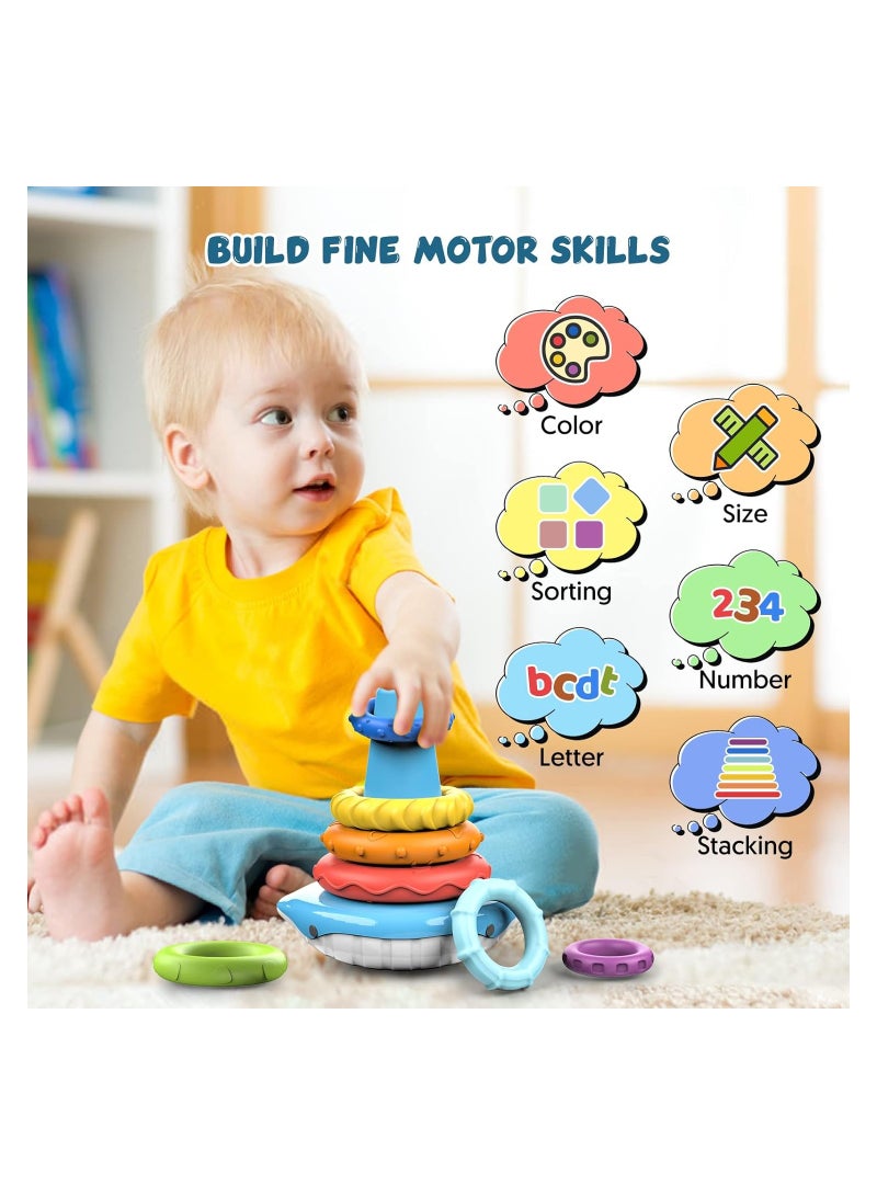 KASTWAVE Stacking Toys Baby Blocks, Sensory Montessori Stacking Toys for Toddlers, Development Teething Infant Toy, Learning Educational Gifts for 6 9 12 18 Months, Early Education Educational Toys - Image 2