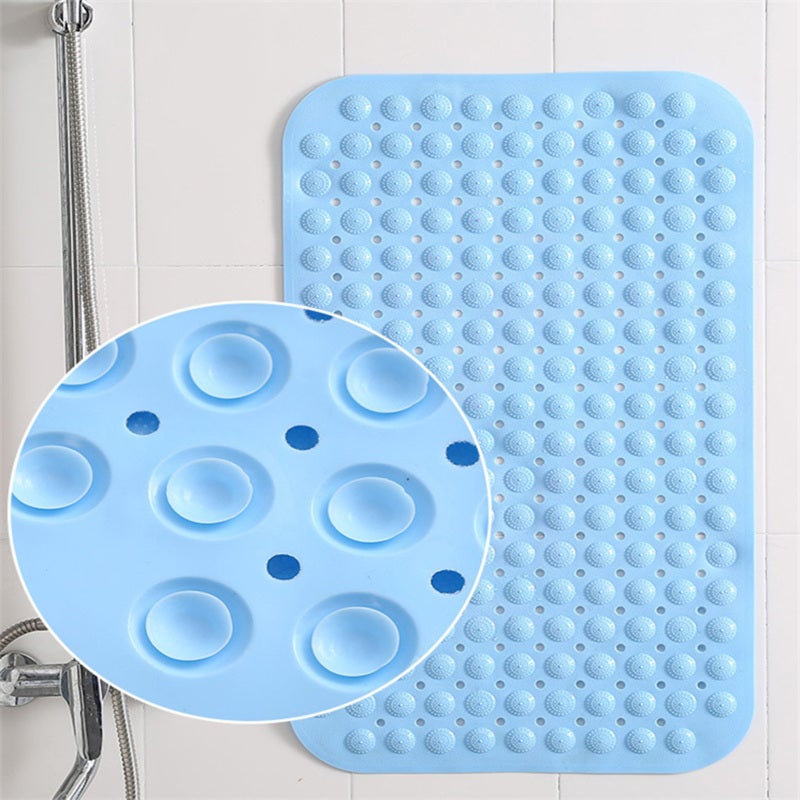 Shower Mat: Blue Tpe Material With Strong Vacuum Suction Cup - Soothing Massage Particles For Foot Relief For Home Gym Spa Bathroom Use - Image 4