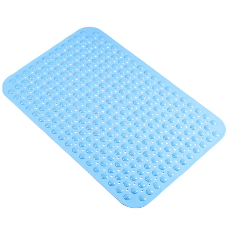 Shower Mat: Blue Tpe Material With Strong Vacuum Suction Cup - Soothing Massage Particles For Foot Relief For Home Gym Spa Bathroom Use - Image 1