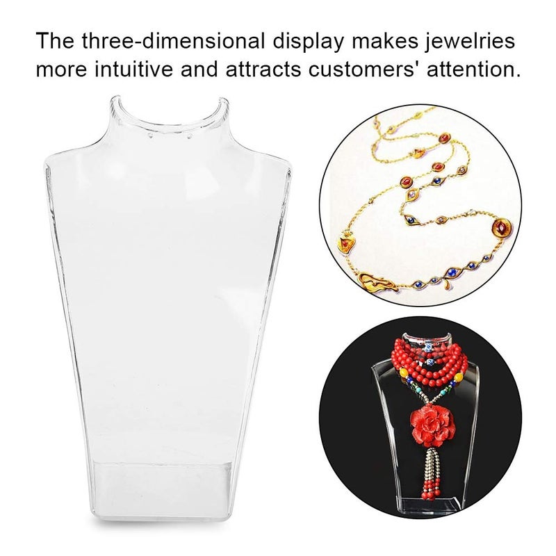 cheekyglo Beautiful and Practical 3 Colors Jewelry Display Stand Earring Holder, Durable Jewelry Model Bust Stand, for Earring for Necklace(transparency) - Image 3