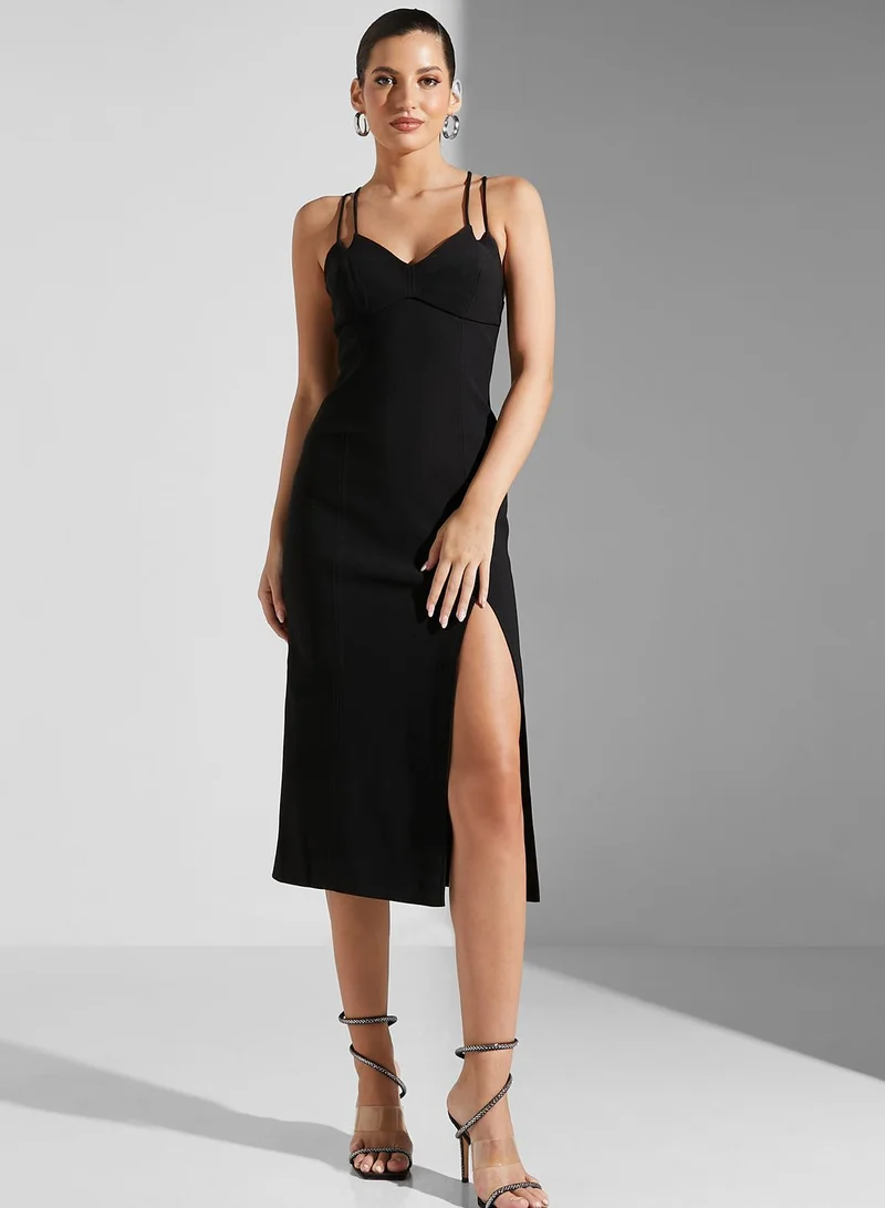 Finders Keepers Strappy Front Slit Dress