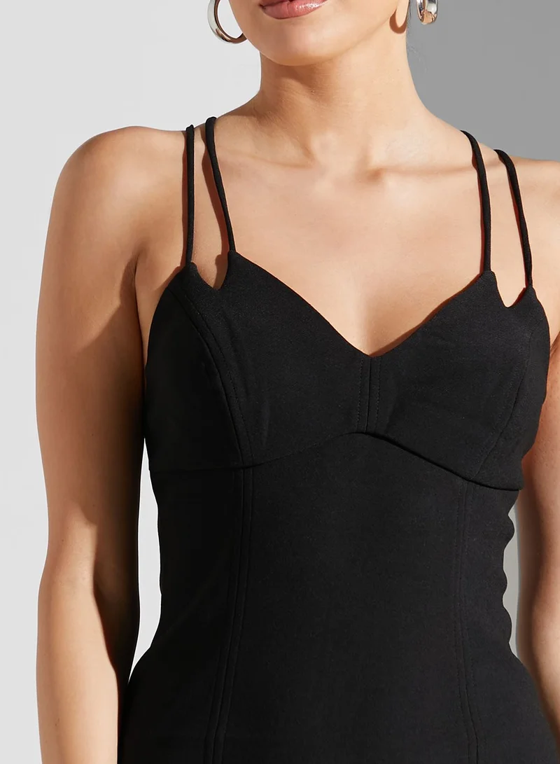 Finders Keepers Strappy Front Slit Dress