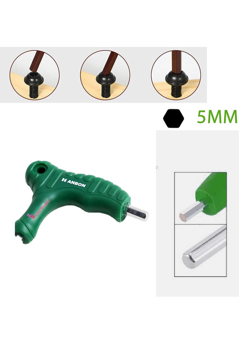 Malfah Enterprises - Malfah T Handle Hex Key 5mm Allen Key Set Spanner Twrench Bolts Nuts Mechanical Automotive Garage 652305 - Image 1
