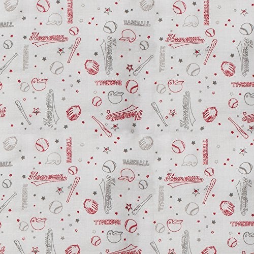 Bacati - Sports Muslin Set of 3 Wash Cloths or Hooded Towel (Hooded Towel, Baseball Red/Grey) - Image 4