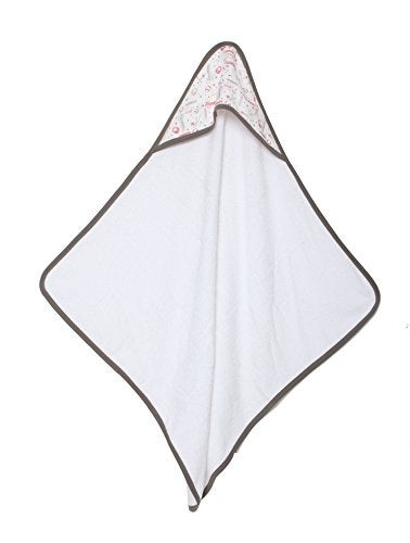Bacati - Sports Muslin Set of 3 Wash Cloths or Hooded Towel (Hooded Towel, Baseball Red/Grey) - Image 1