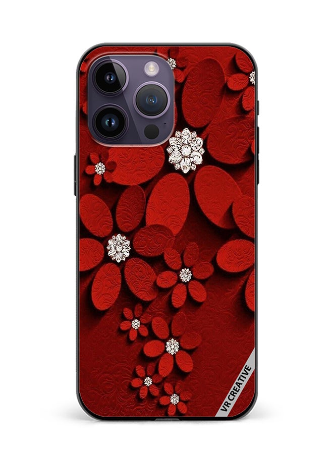 VR CREATIVE Protective Case Cover For Apple iPhone 16 Pro Max Flower Design Multicolour