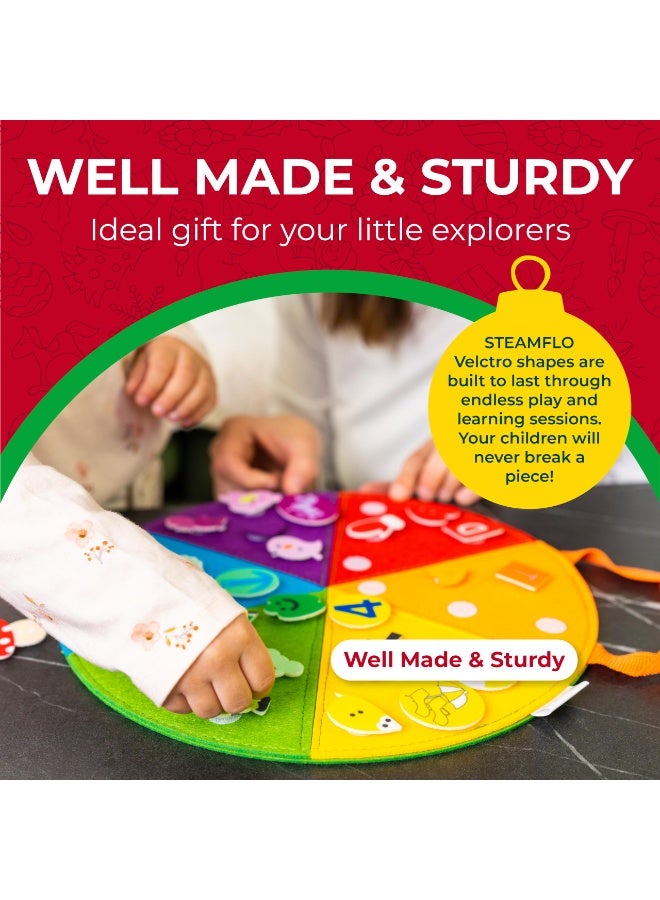 unikbebe Pizza Design Busy Board Educational Toy, Montessori Sensory Activity Center, Felt Learning Toy for Toddlers, Teaches Colors, Sorting and Grouping, Quiet Travel Toy for Kids Age 3+, 30 Pcs - Image 5