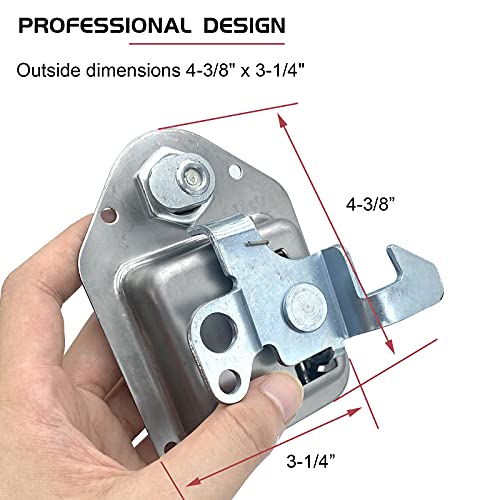 SKARUMMER Toolbox RV Handle Latch Stainless Steel Tool Box Latch Paddle Lock for Trailer Door RV Camper Truck Bed Toolboxes - 3/8'' x 3-1/4'' (2 Pack) - Image 4