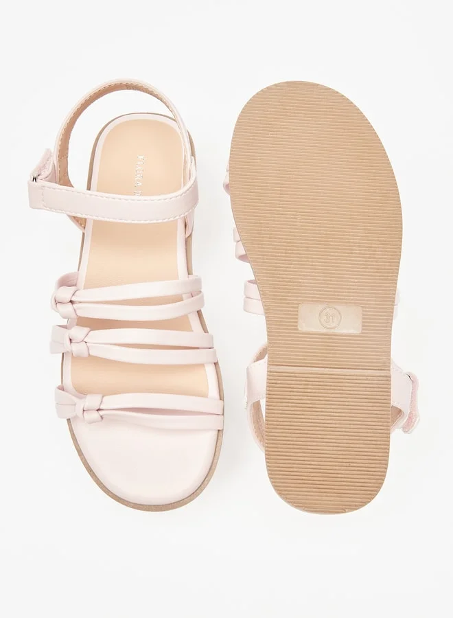 Flora Bella By Shoexpress Girl's Strappy Sandals with Hook and Loop Closure Ramadan Collection