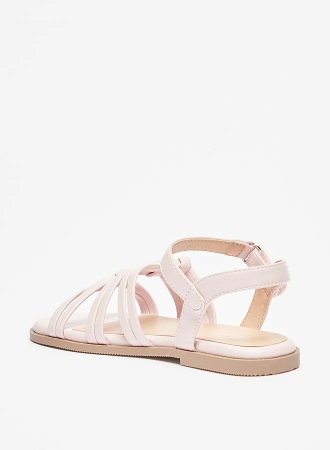 Flora Bella By Shoexpress Girl's Strappy Sandals with Hook and Loop Closure Ramadan Collection