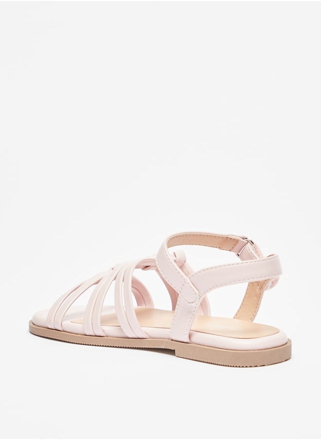 Flora Bella By Shoexpress - Girl's Strappy Sandals with Hook and Loop Closure Ramadan Collection - Image 1