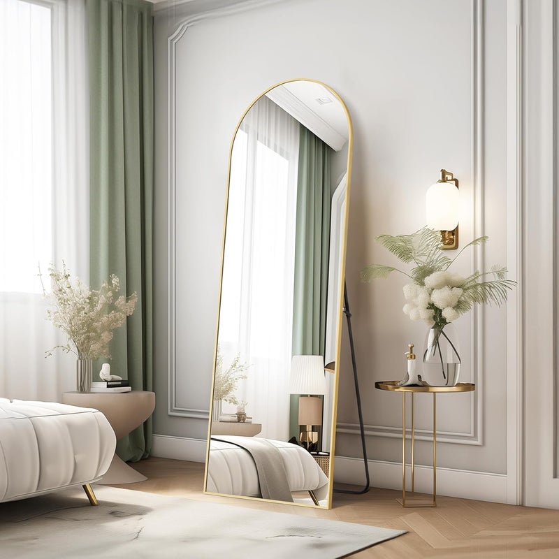 Arched Full Length Floor Mirror with Stand, Gold, 55x165 cm, Contemporary Style, Bedroom and Dressing Room - Image 2