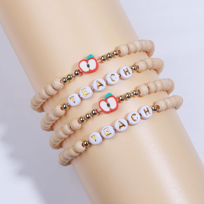 Korotho Teacher Gifts For Women Teacher Christmas Gift  Teacher Bracelet Teacher Appreciation Gifts End Of Year Teacher Gift Cool Thank You Valentines Day Christmas Teac Gifts For Teacher (Heart) - Image 5