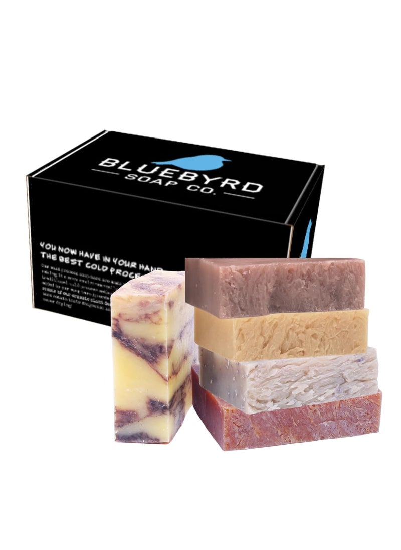 BLUEBYRD SOAP CO. - BLUEBYRD Handmade Soap Bar Gift Box - Woodsy Scent 5 Bar Variety Pack Body Soap | Shaving Soap - Homemade Soap Gift for Men & Women - Sandalwood, Patchouli, Frankincense, Orange, Cedar (Woods) - Image 1